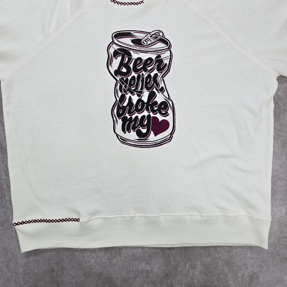 Wildfox Beer Never Broke My Heart Jersey Knit Sommers Sweatshirt - Picture 6 of 16